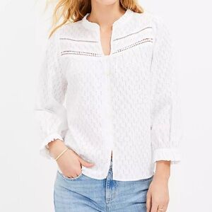 White Textured Women's Top